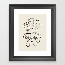 Abstract line english bulldog Framed Art Print