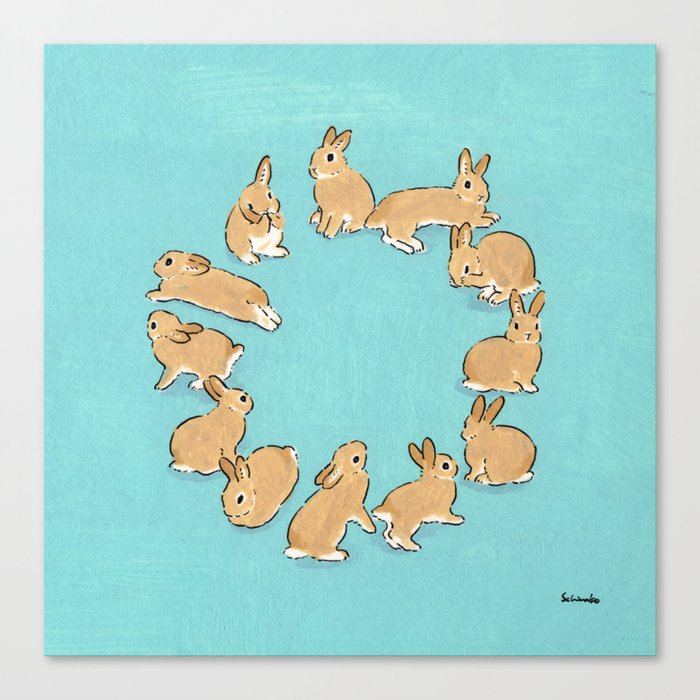 12 rabbits Canvas Print