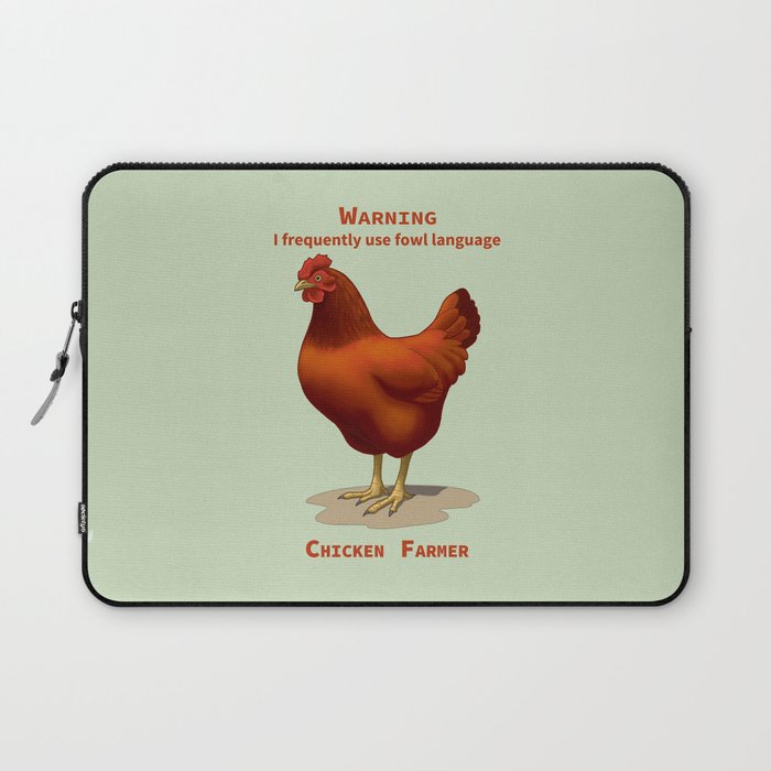 Funny Rhode Island Red Hen Fowl Language Chicken Farmer Laptop Sleeve