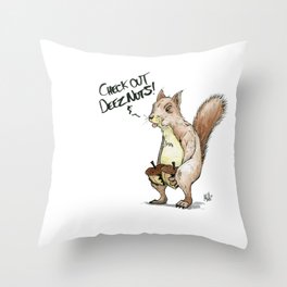 A Sassy Squirrel Throw Pillow