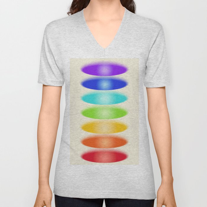 Seven Chakras - Colorful Gradient Auras V Neck T Shirt