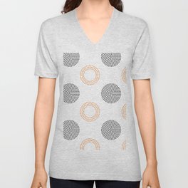 Orange Gray White Circle Polka Dot Pattern Pairs DE 2022 Popular Color Market Melon DE5199 V Neck T Shirt