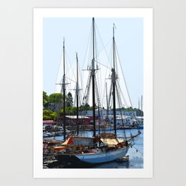 Docked Masts Art Print