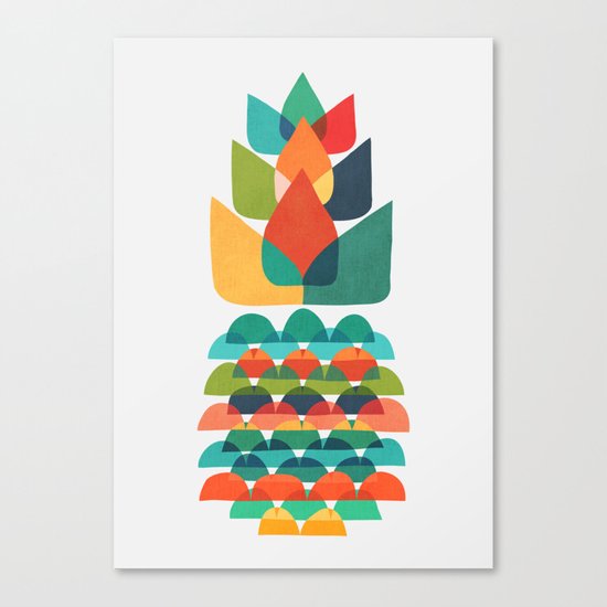 Colorful Whimsical Ananas Canvas Print