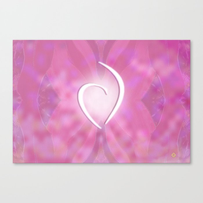 White Heart Sensuous Pinks Canvas Print