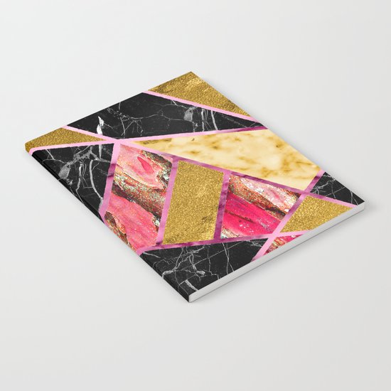 Abstract #456 Marble & Gold Notebook