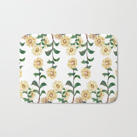 Sunflower Pattern Bath Mat