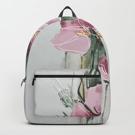 Watercolor Flower with Lineart Backpack