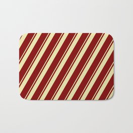 [ Thumbnail: Maroon & Pale Goldenrod Colored Lines Pattern Bath Mat ]
