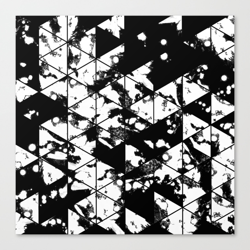 Splatter Triangles Black And White Abstract Paint Splat