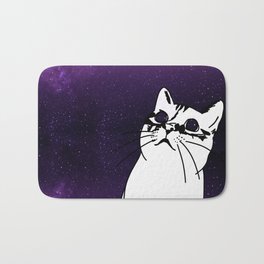 PEARL IN SPACE Galaxy Cat Purple Gold Bath Mat