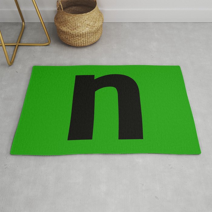 letter N (Black & Green) Rug