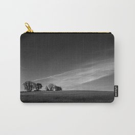 TIME VAPOUR Carry-All Pouch | Horizon, Treeline, Black and White, Nature, Field, Photo, Landscape, Vapourtrails, Trees, Silhouette 