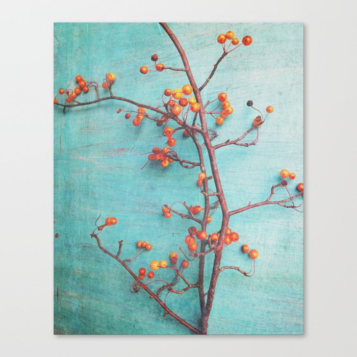 She Hung Her Dreams on Branches - autumn botanical still life photo cottage decor Canvas Print