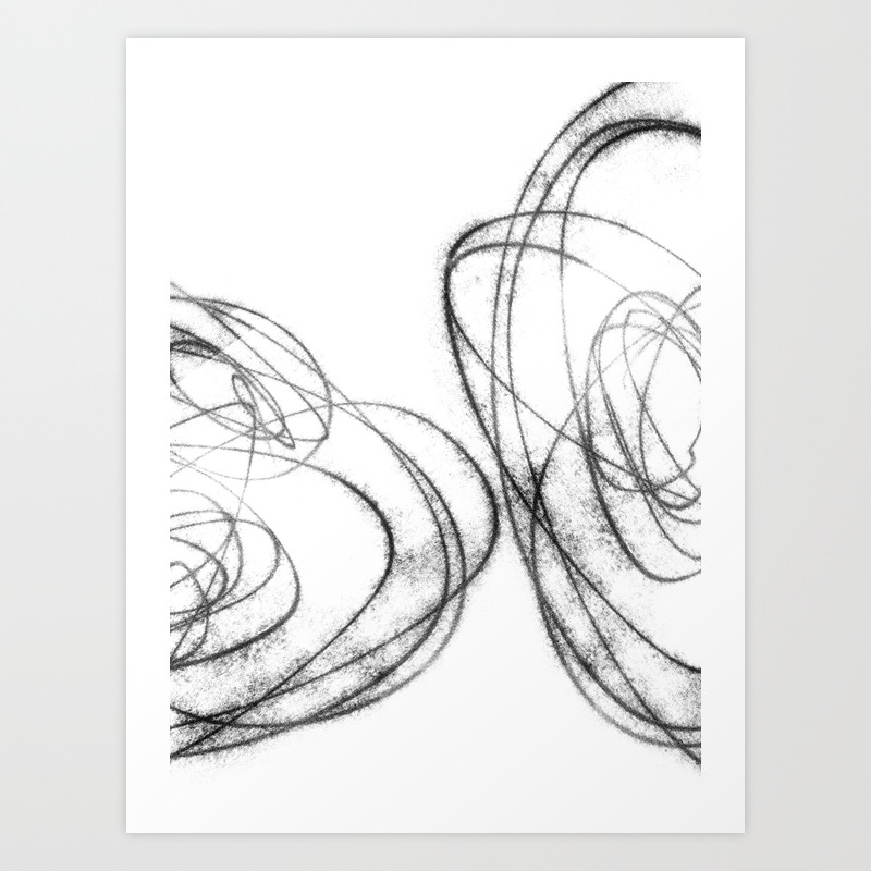 Minimalist Abstract Line Drawing In Black And White Art Print By Mininst Society6