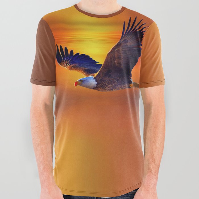 Eagle at sunset All Over Graphic Tee
