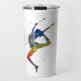 Rhythmic gymnastics in watercolor Travel Mug