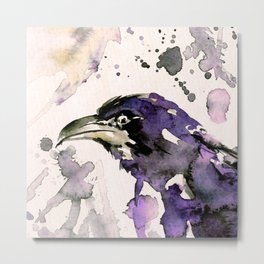 Watercolor Crow Sketch No.6 by Kathy Morton Stanion Metal Print | Illustration, Bird, Feathers, Crows, Abstract, Watercolorcrown, Abstractbird, Crowpainting, Wildlife, Abstractcrow 