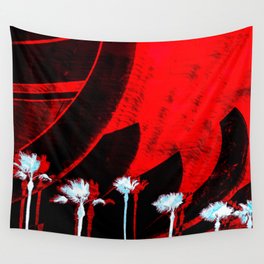 Surf in the City - Black + Red Wall Tapestry
