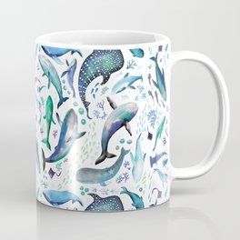 Ocean Diving with Whales - Swirl Remix - on White  Mug