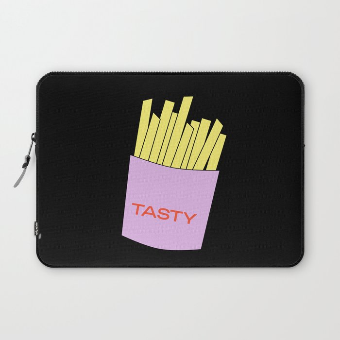 Fierce Fries Laptop Sleeve | Graphic-design, Illustration, Digital, Fries, Snack, Food, Tasty, Pink