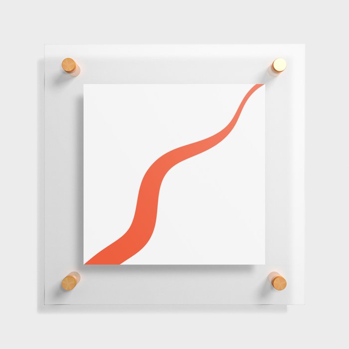 Simple Waves 3 - Orange and White Floating Acrylic Print