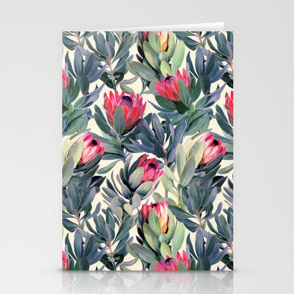 Painted Protea Pattern Stationery Cards