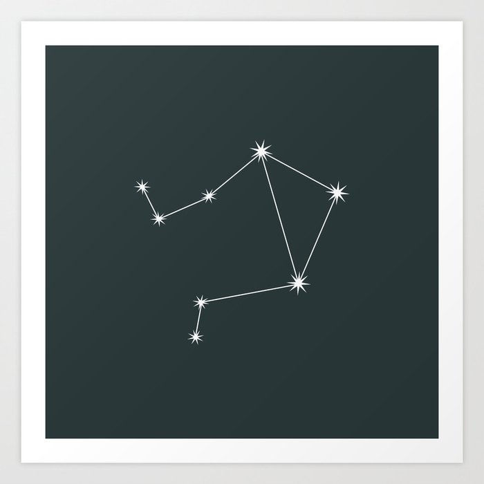 LIBRA Forest Green – Zodiac Astrology Star Constellation Art Print