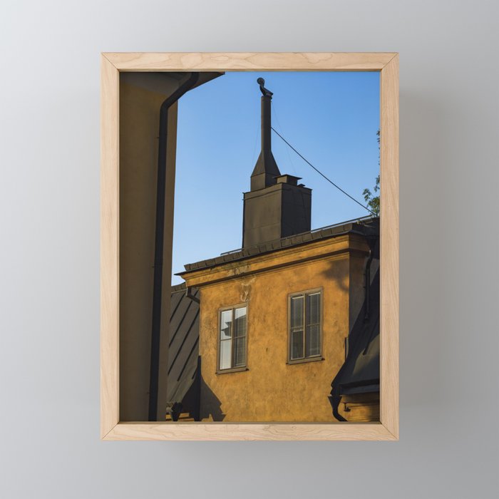 Stockholm rooftops Framed Mini Art Print