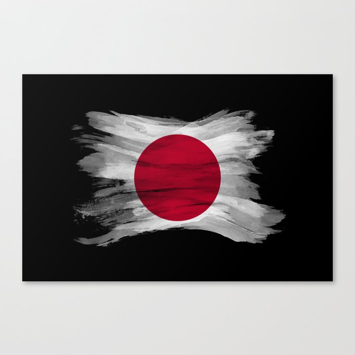 Japan flag brush stroke, national flag Canvas Print