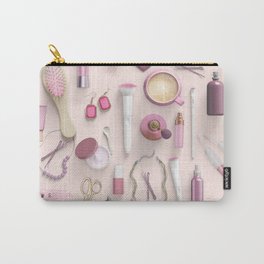 Pink Vanity Table Carry-All Pouch | 3D, Beauty, Blogger, Girl, Illustration, Graphicdesign, Mirror, Girly, Woman, Vanitytable 
