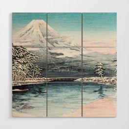 Mount Fuji From Tagonoura, Snow Scene Wood Wall Art