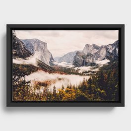 Amazing Yosemite California Forest Waterfall Canyon Framed Canvas