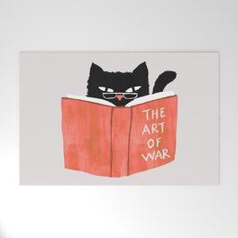 Cat reading book Welcome Mat