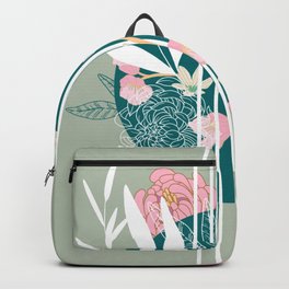 Abstract Chrysanthemum Moon Print Backpack