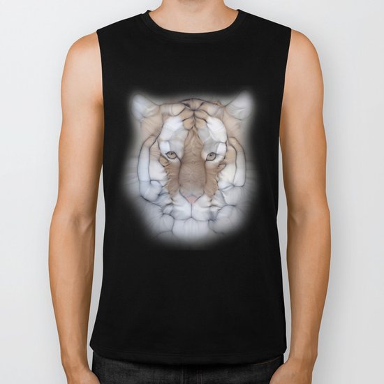 tiger wild Biker Tank