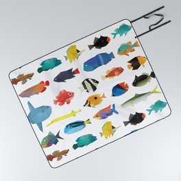 Tropical Fish chart Picnic Blanket