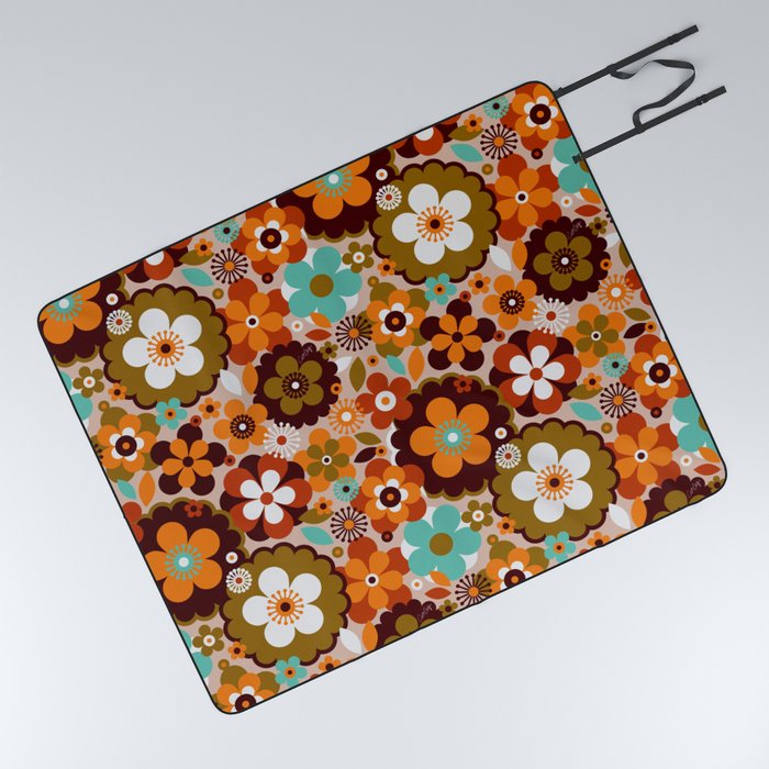 Groovy Florals – 60s Picnic Blanket