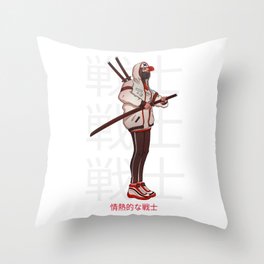 Anime figure heart of warrior japanese figure Throw Pillow