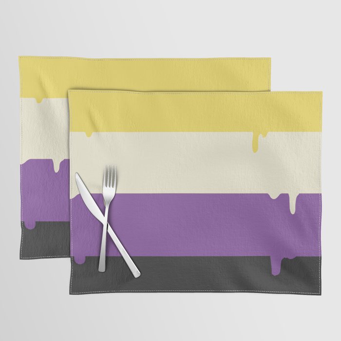 Nonbinary Flag Drip Placemat