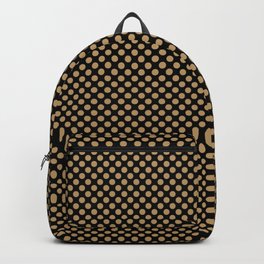 Black and Pale Gold Polka Dots Backpack