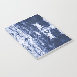 Shibori arashi tie dye indigo blue white stripes Notebook