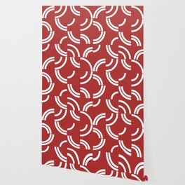 White curves on red background Wallpaper