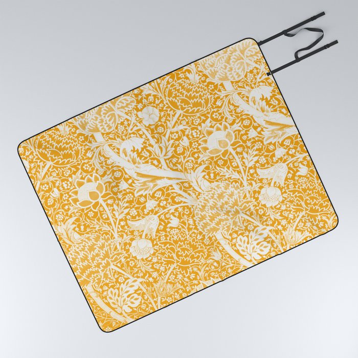 Summer Cray Marigold Sunshine Golden Yellow Flower Market Vintage Retro Cute Cozy Boho Minimalist Picnic Blanket
