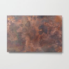 Tarnished, Stained and Scratched Copper Metal Texture Industrial Art Metal Print | Color, Digital, Teal, Abstract, Graphicdesign, Metaltexture, Rusty, Homedecor, Home, Brown 