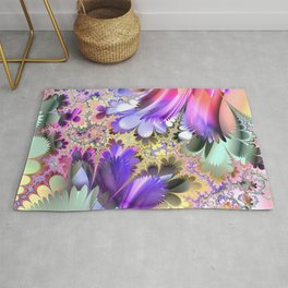 Colorful Trippy Fractal Area & Throw Rug