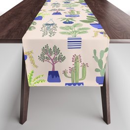 Houseplants Succulents and Cacti Table Runner
