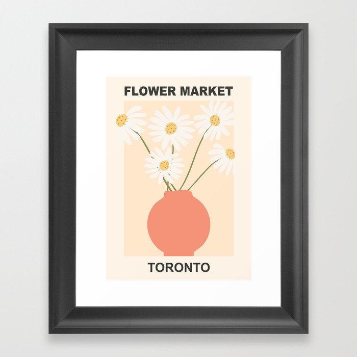 Flower Market | Toronto, Ontario | Floral Art Poster Framed Art Print