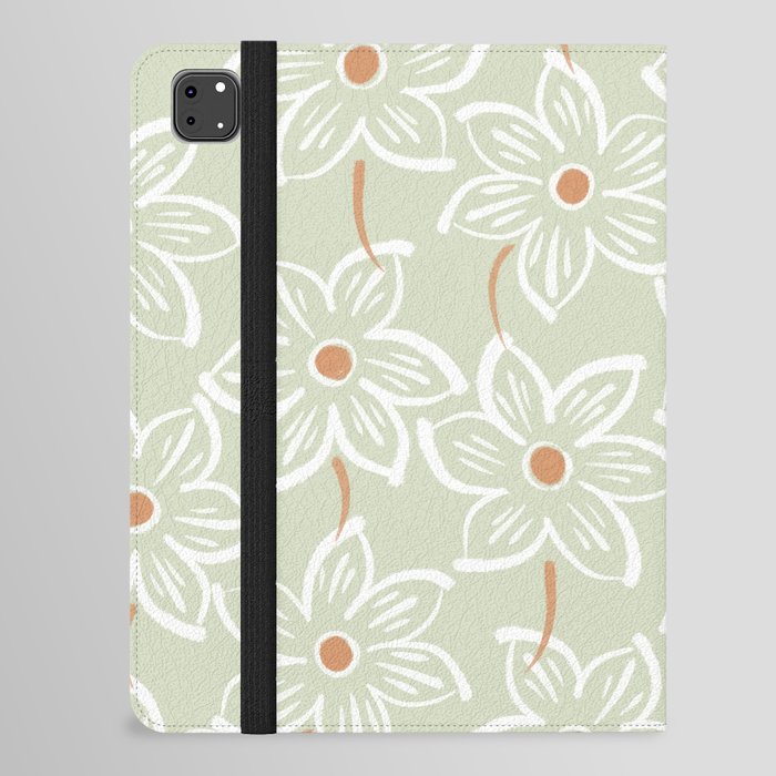 Field of Flowers | Sage Green & Rust | Pattern iPad Folio Case