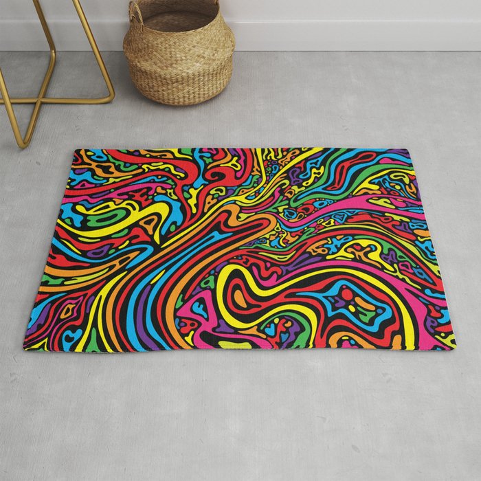 Psychedelic abstract art. Digital Illustration background. Rug